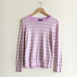 Banana Republic Purple Lilac & Beige Scallop Crew Neck Sweater size XS